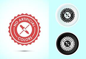No artificial colors icon design, Artificial color free label in color, black and white vector