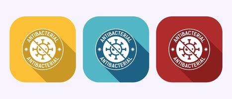 Antibacterial icon, Hygiene label symbol in shadow button design vector