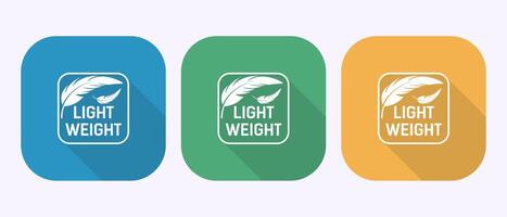 Light weight icon design. Feather icon, Light weight label sign in shadow button design vector