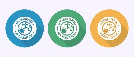 Antibacterial icon design, Hygiene label symbol in shadow button design vector