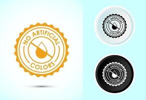No artificial colors icon design, Artificial color free badge label in color, black and white vector