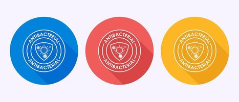 Antibacterial icon design illustration, Hygiene label in shadow button design vector