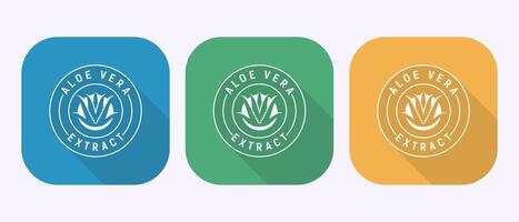 Aloe vera extract icon design. Aloe vera badge for product packaging in shadow button design vector