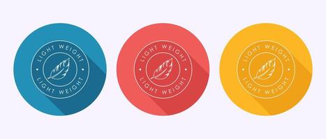 Light weight icon design illustration. Feather icon, Light weight label symbol in shadow button design vector
