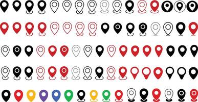 Mega set of Location pin icon. Map navigation line style symbol. Gps location sign. navigation icons set vector