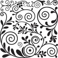 Elegant floral ornaments and scrolls isolated on white background in black and white vector