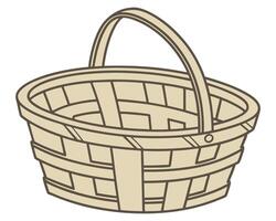Empty wicker basket vector