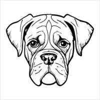 A detailed illustration of a large, muscular dog with a broad head and expressive eyes. The dog has a short coat and a distinctive wrinkled face, resembling a bulldog. vector