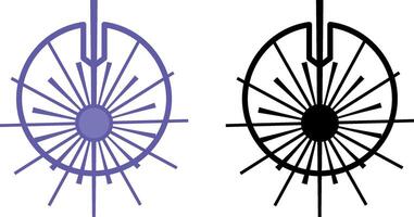Laser Icons. Illustrations. Device Generating A Beam Of Light. Technology. Concept Devices vector