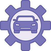 Colored Mechanical Engineering Icon. Illustration. Gear and Car. Manufacturing Various Machines. Engineering Concept vector