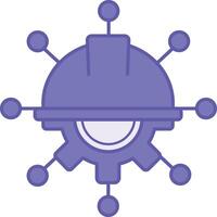 Colored Engineering Icon. Illustration. Development of New Technologies and Infrastructure. Inventions, Design, and Creation vector
