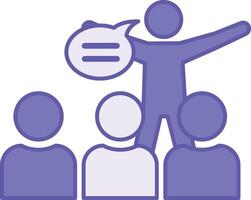 Colored Persuasion Icon. Illustration. Man Telling Viewers His Point of View. Attitudes and Views. Influencer Concept vector
