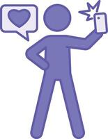 Colored Passion Icon. Illustration. Blogger Recording Videos for Social Networks. Like, Blogging. Strong Passion for Creating Content. Influencer Concept vector