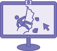 Colored Monitor Icon. Illustration. Device For Outputting Any Information From A Computer. vector
