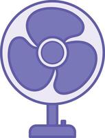 Colored Fan Icon. Illustration. Mechanical Device for Air Movement. Cooling Equipment, Gadget, Technology. Device Concep vector