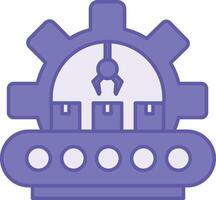 Colored Manufacturing Icon. Illustration. Production and Creation of Products. Gear and Robotics. Concept Engineering vector