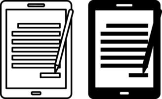 Tablet Icons. Black and White Illustration. Portable Electronic Device With Touch Screen. Gadget, Technology. Device Concept vector