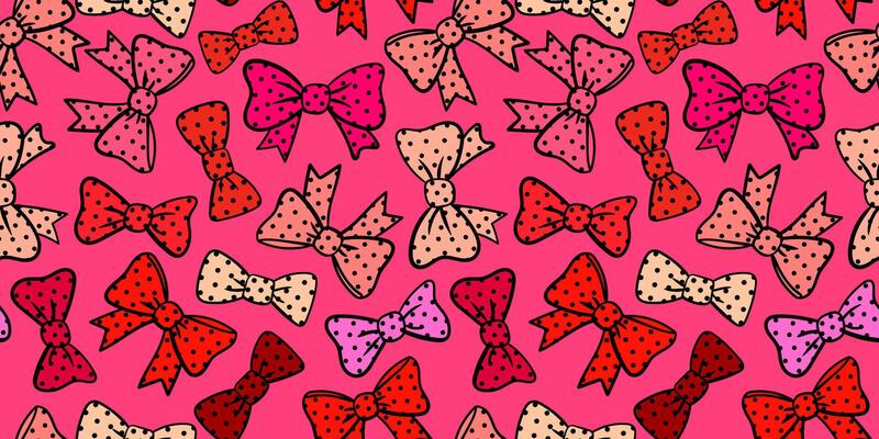 glamorous seamless red pink polka dot bows pattern girlish texture for decor design textile vibrant background