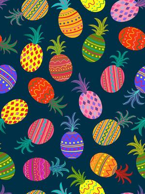 dark emerald tropical seamless pineapple pattern abstract summer background bright exotic fruit design decorative vibrant art textile digital illustration