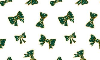 seamless emerald green gold polka dot bows pattern simple minimalist glamorous texture white background festive luxury design vector