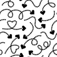 Mobileblack heart arrows seamless pattern on white background romantic cupid love pointers modern abstract design for web decor digital illustration vector