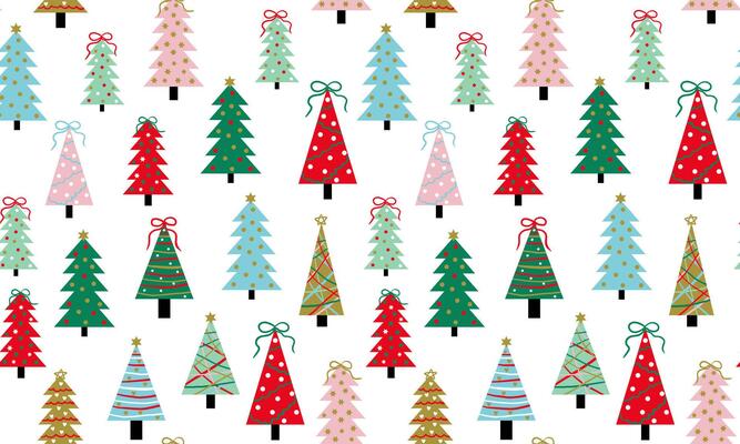 seamless art christmas new year trees pattern festive holiday background with abstract elements for wrapping paper web design textile