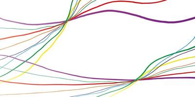 rainbow colorful curved lines frame isolated on white background vibrant abstract border for pride event design vector