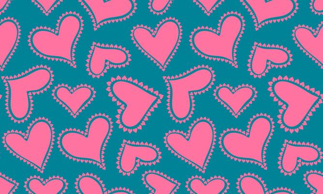 pink hearts seamless pattern on blue background modern abstract design for romantic web textile wallpaper decor digital illustration love backdrop