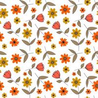 light simple minimalist seamless pattern pastel autumn flowers boho style for web design textile wallpaper decor digital illustration botanical vector