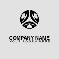 Abstract black logo design with circular shapes, perfect for a modern company or brand identity, isolated on white background vector