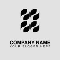 Abstract logo design with four stylized leaves arranged in a square, suitable for a company name and slogan, isolated on white background vector