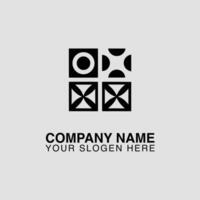 Abstract logo design geometric shapes circle cross for company brand identity and business graphic vector