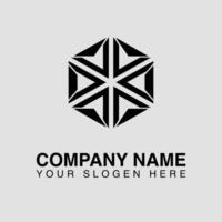 Abstract geometric logo design featuring a hexagon shape composed of triangles, suitable for company branding, isolated on white background vector