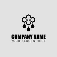 Abstract logo design with hexagon and water drop elements for modern company branding and identity needs vector