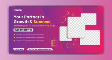 Your Partner in Growth and Success. Upgrade your own business with the best social media banner. vector