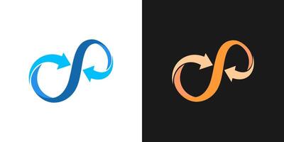 Infinity infinite arrow line icon endless loop logo design graphic vector