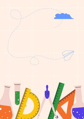 Vertical Back to School background with school accessories. illustration for education and learning designs