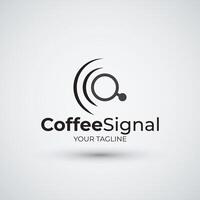 Abstract Coffee Signal Logo Design Template vector