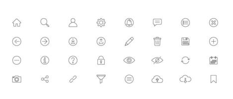 User Minimal Line Color Icon Set vector