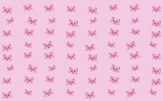 Minimalist pattern with pink cats head, abstract cat background wallpaper vector
