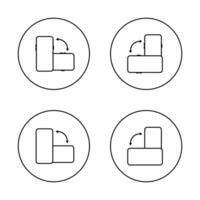 Auto rotate smartphone icon set on circle line. Phone rotation sign symbol vector