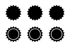 Sunburst, sun icon set in generic style. Starburst sign symbol vector