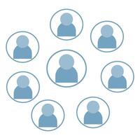 Digital animation of people icon forming circular patterns, social media circle social media connection technology vector