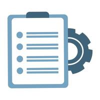 Document settings with gears Software update, transfer protocol, teamwork tool management vector