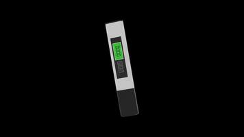 TDS Meter Rotating on a Transparent Background. Seamless Loop. 4K video