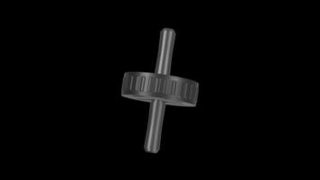 Ab Roller Wheel Rotating on a Transparent Background. Seamless Loop. 4K video