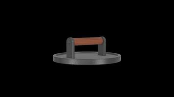 Iron Grill Press Rotating on a Transparent Background. Seamless Loop. 4K video