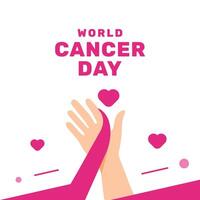 February 4th World Cancer Day Flat Style Design with Hope and Unity Theme vector