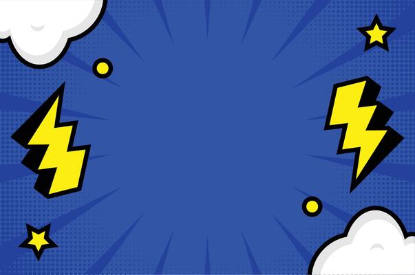 Colorful Comic Book Pop Art Backgrounds with Lightning Bolts-02