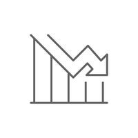 Line Art Graph Showing Market Downturn and Consumption Decline Business Recession and Statistical Data Icon Editable Stroke vector